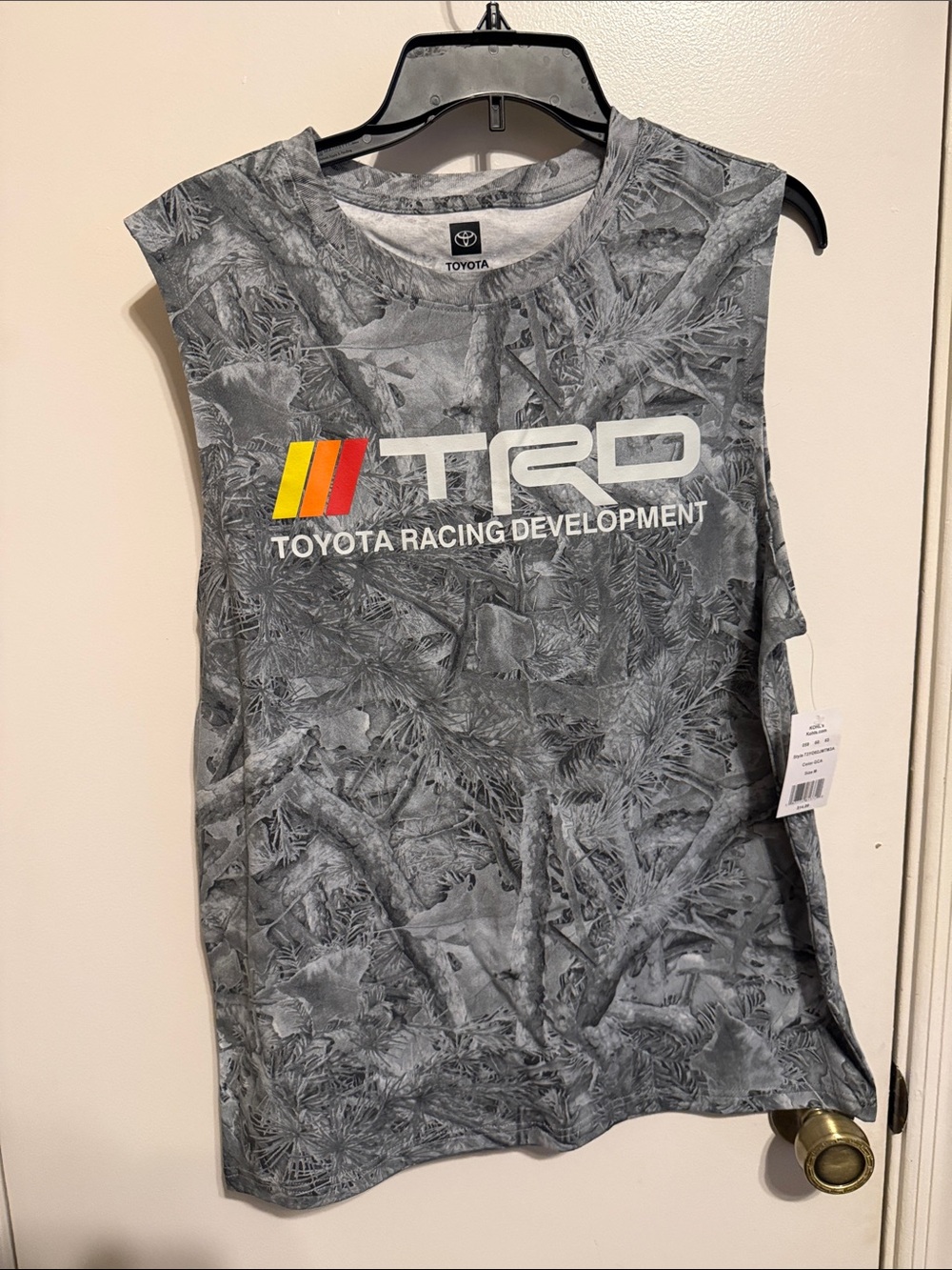 Toyota TRD Gray Sleeveless Tank with Yellow & Red Stripes